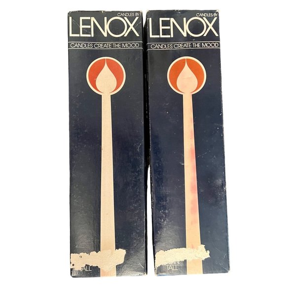Lot of 2 Vintage Lenox  Hand Dipped Tiny Tapers Candles 1978 Brown Red - Picture 1 of 4